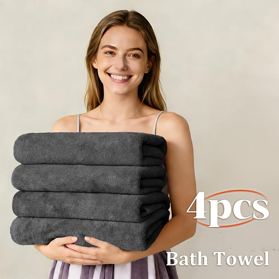 TEMU Chakir Turkish S | Hotel & Premium Turkish Towels | Soft & Absorbent (4pcs Bath Towels, Dark Gray)