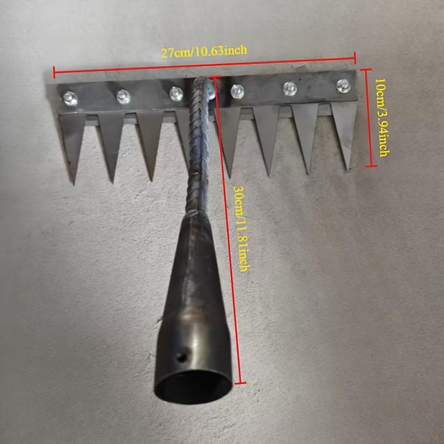 TEMU A Thickened Rake, Home Yard , For Gardening Enthusiasts, Labor-saving Helper, Weeding And Turning The Soil, Etc. Of -tooth Widened Working Surface Is More .