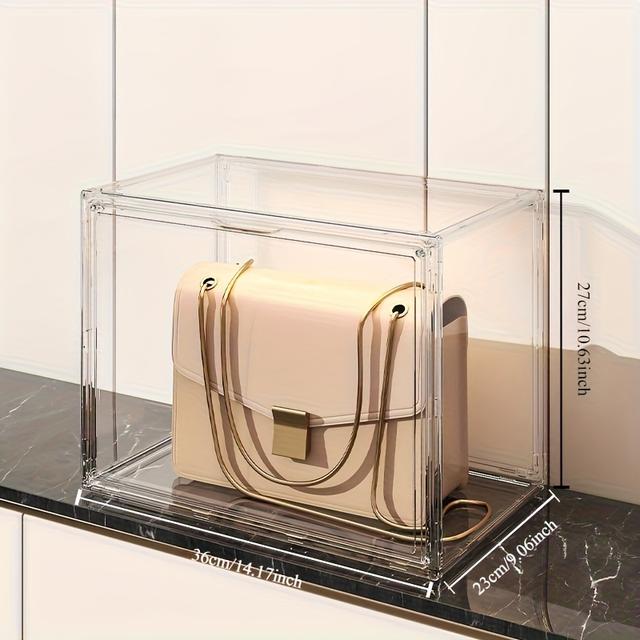 TEMU صندوق تخزين للأمتعة، قطعة فنية رائعة، صندوق تخزين شفاف لمستحضرات التجميل على المكتب، مجوهرات فاخرة عالية الجودة، خزانة عرض مقاومة للغبار