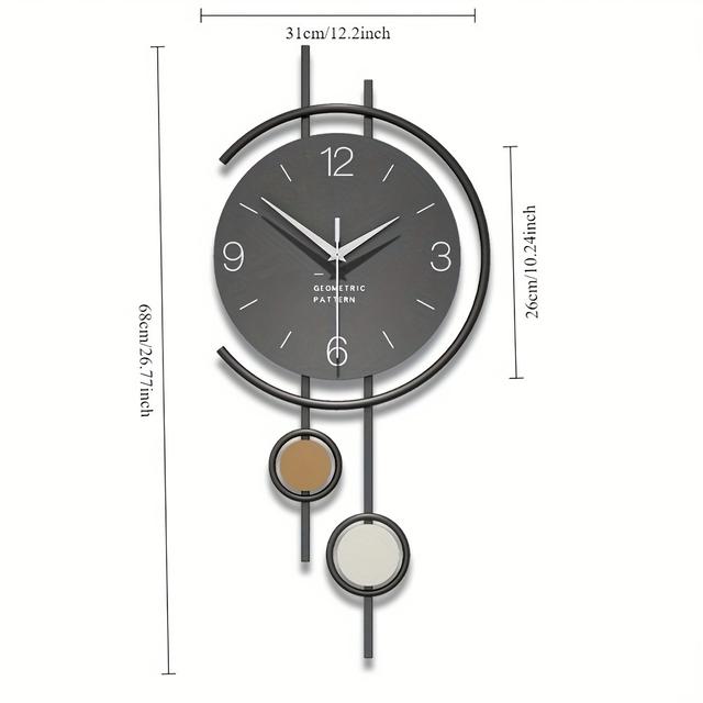 TEMU Moderne Geometrische Wanduhr, Minimalistische Dekorative Uhr für Wohnzimmer, Schlafzimmer, Büro