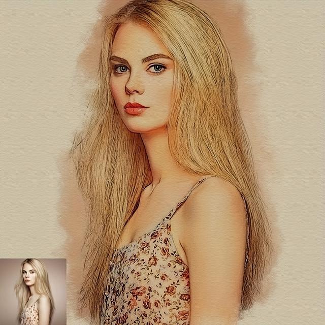 TEMU Custom Photo Paintings, Pencil Portraits, Artwork, Hand-drawn Portraits, Personalized Paintings, Photo Illustrations.