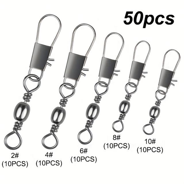 TEMU 50/200pcs Fishing Connector Crimp Swivel