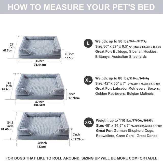 TEMU Jumbo Orthopädisches Hundebett, Decksbetten für Riesenhunde, Polster-Hundesofa für Haustierschlaf, Hundebett für große Hunde
