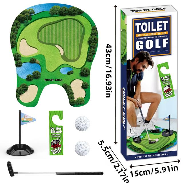 TEMU 1-Set-Toiletten-Golf- Freizeitunterhaltung Sport-, Herren-Freude-Set, Praktisches Familien-Innengolfsatz
