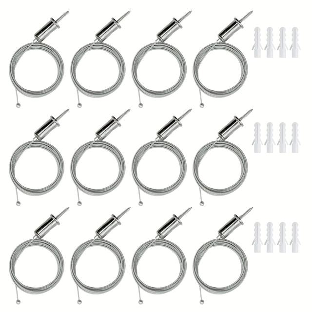 TEMU 12pcs Hexagonal Garage Light Hanging Cable Kit Steel Hanging Chain, Hexagonal Honeycomb Light Connector Hanging Light Wire Cable Heavy Duty Pendant Wire Adjustable