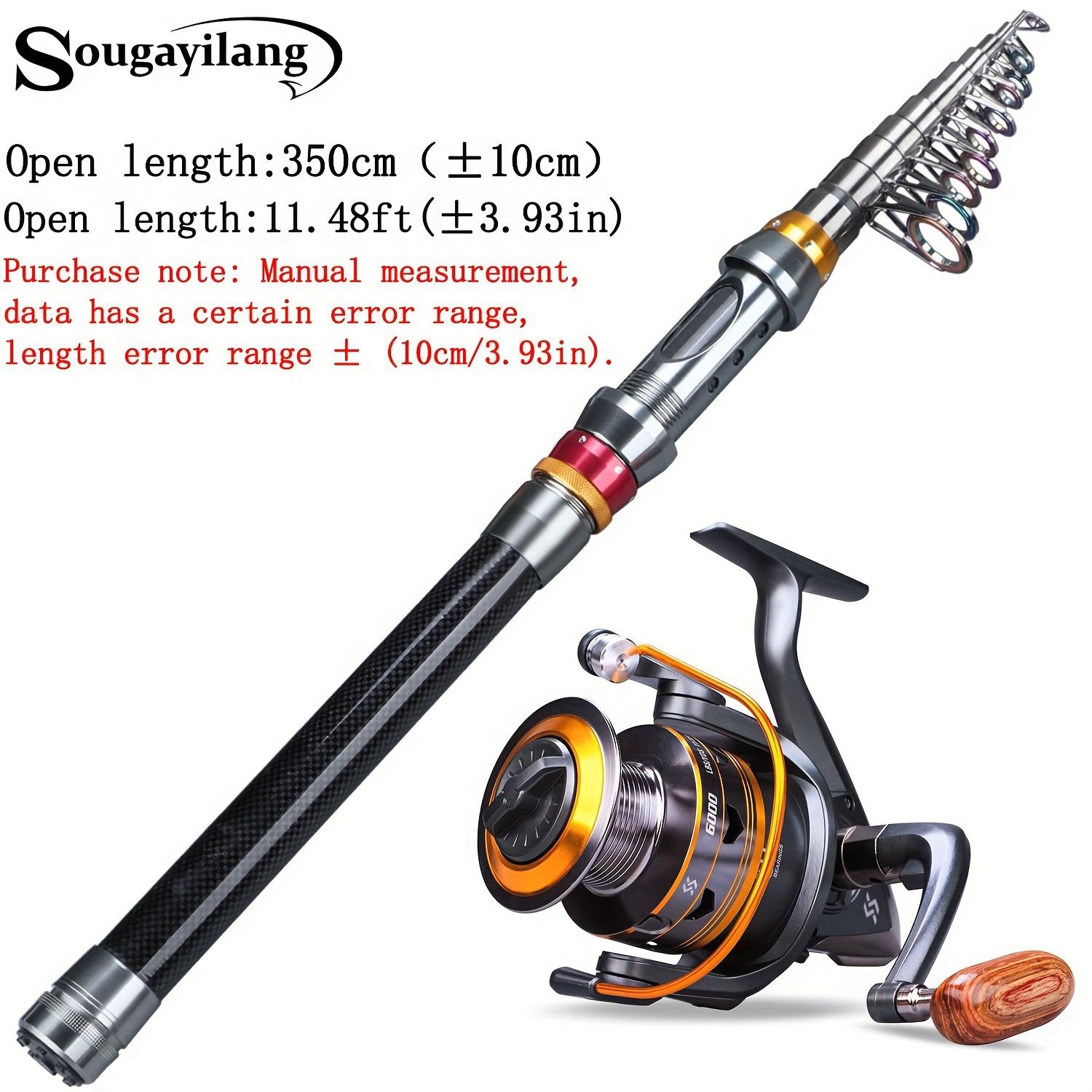 TEMU Sougayilang 1,8-3,6 m Teleskop-Angelrute 11BB Angelrolle Spinnrolle tragbare Reise-Angelruten-Kombination