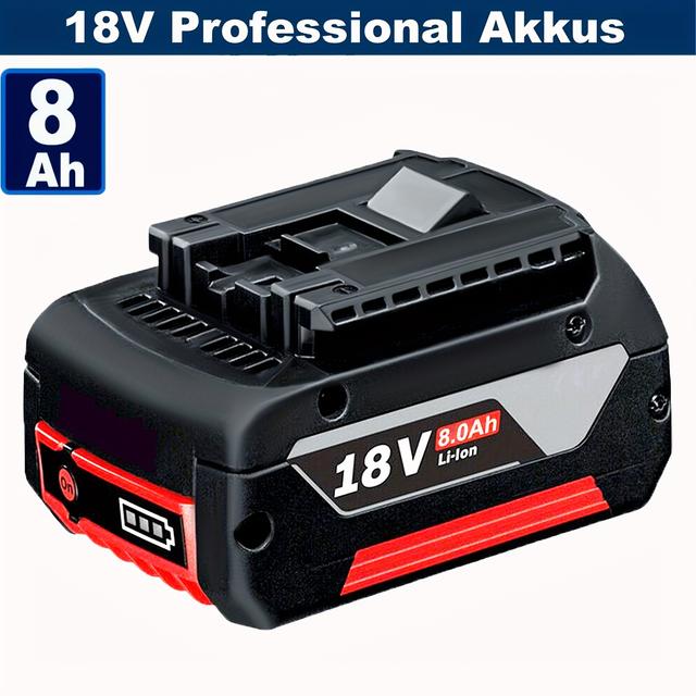 TEMU Replacement 18v 8000mah Lithium-ion Battery For Bosch 18v Battery Bat609 Bat610g Bat618g Bat619 Bat621 Bat620 For Cordless Power Tools