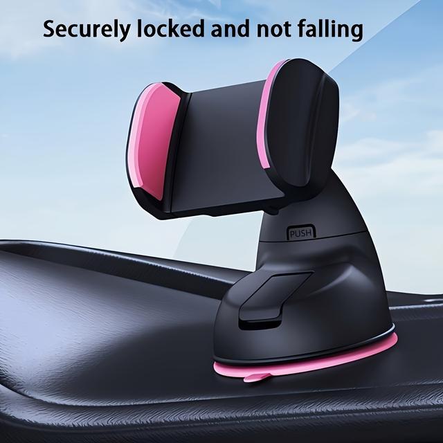 TEMU 360° Free Rotation Phone Holder For Car Navigation, Upgraded Handsfree Holder, Compatible For Iphone, For , And For Android, Universal Solid Suction Cup Car Mount With Strong Adhesive Gel Pad