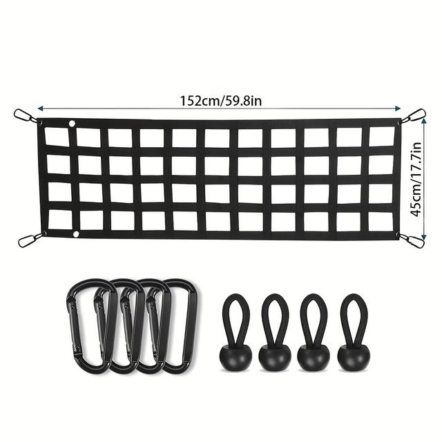 TEMU Heavy-duty Pickup Truck Tailgate, Truck Tailgate Net, Cargo Net, Trunk Partition Net, In-car Isolation Luggage Barrier Net