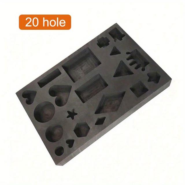 TEMU Gyllene och silveryfärgade bar smältformar, högtemperatur gyllene ingotsgjutformar, tillgängliga i 5 modeller som varierar från 7 hål till 20 hål, smyckesgjutningsverktyg