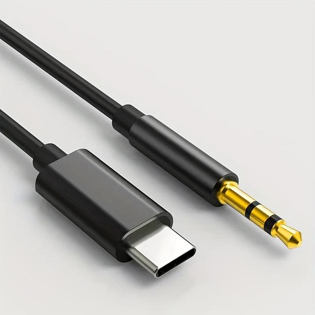 TEMU 1m Typ-C auf 3,5mm Klinen Adapterkabel - USB-C auf 3,5mm Stecker, TPE Audiokabel für Auto, Handy, PC, Tablet - Kompatibel mit USB-C Geräten, Langlebig & Portabel