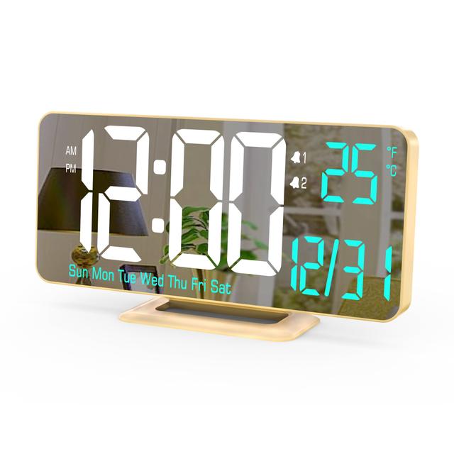 TEMU 目覚まし時計、デジタルLED時計