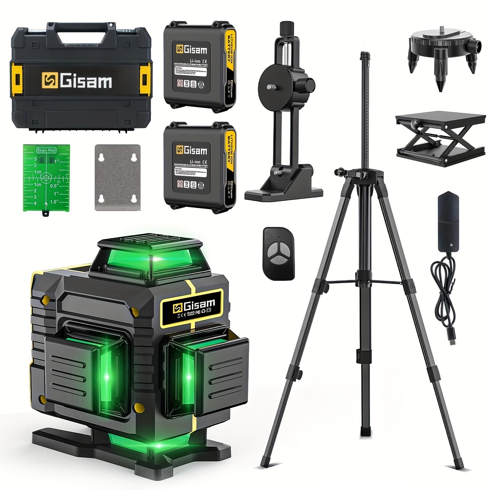 TEMU 4d Laser Level 16line Cross Laser 360 Self Leveling Platform Tripod 2battery Set