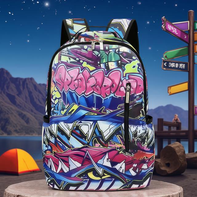 TEMU 2025 Men's Photography Gear Bag, Fashionable Casual Large Capacity Brown Shark Mouth Backpack, Pu Material, Best Gift For Men, Christmas, Easter, Valentine's Day Present