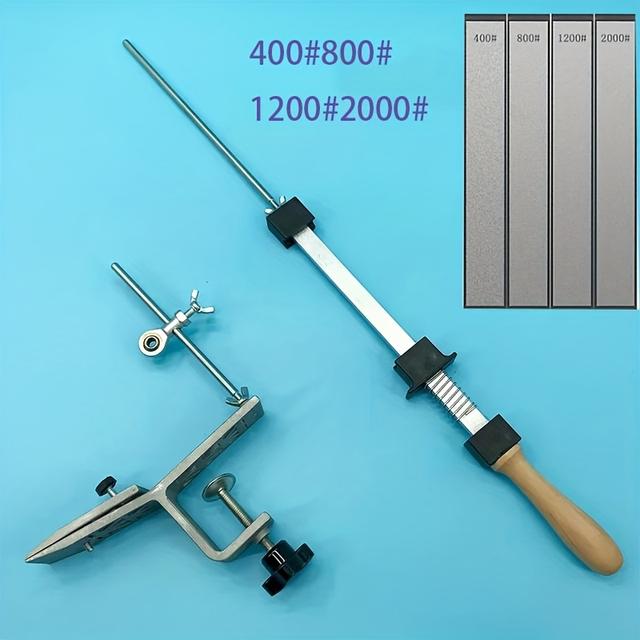 TEMU Heavy-duty Cast Iron Knife Sharpener System With Diamond Whetstone & Angle Fixing System - Water- Sharpening (/honing Fluid), Manual Grinder Knives & Tools - Compatible With Any Blade