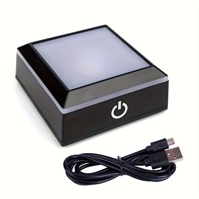 TEMU A Decorative Switch Led Display Base. Usb Powered And Color-changing , Suitable For 3d Crystal Photos, Glass Balls, Acrylic Art, Jewelry, Transparent Materials, Resin