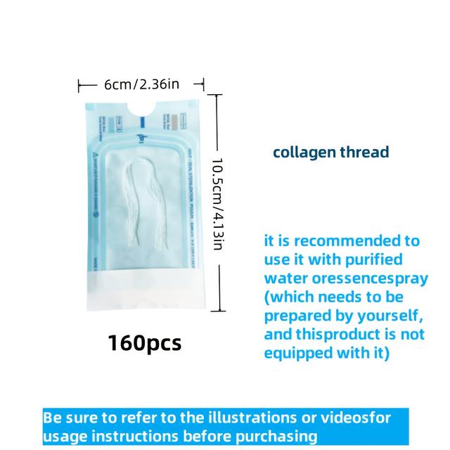 TEMU 160 piezas de hilos tensores de colágeno sin aguja - Reafirman/Aprietan/Tonifican/Acondicionan//Suavizan la piel