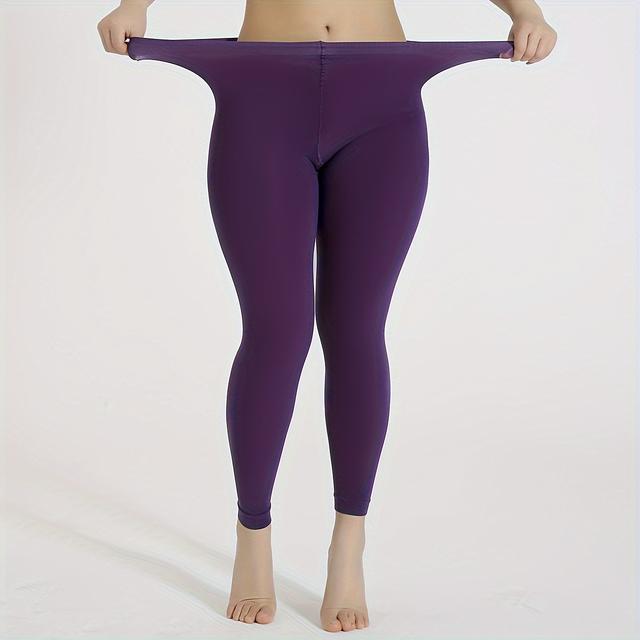 TEMU Strumpfhose für Damen in Übergröße, einfarbig, hohe Taille, dehnbar, ohne Fuß, Strumpfhose für Herbst und Winter