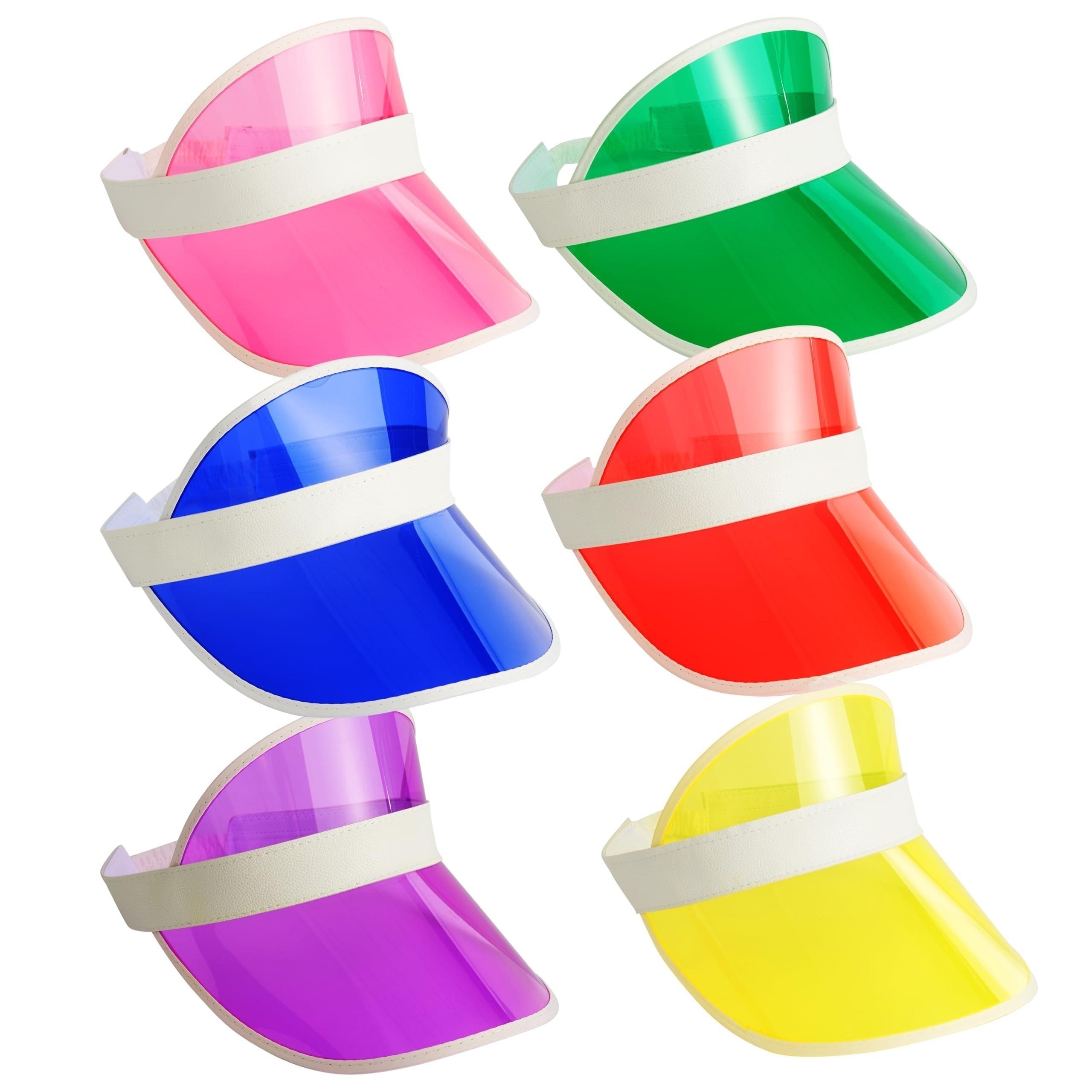 TEMU 6 Women's Colorful Adjustable Sun Hats For Beach Parties And Golf, Fits All - Perfect For Sports, 80s Outfits, Festivals, And Parties