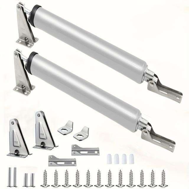 TEMU 조절 가능한 속도, 광택 메탈 마감, 터치 및 리모컨 제어 기능이 있는 2개 세트 방풍 헤비듀티 도어 클로저 - 안전한 가정 안전|도어클로저