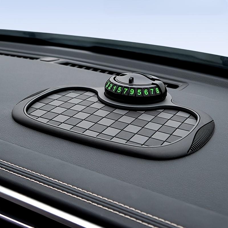 TEMU Auto-Armaturenbrettmatte mit Handyhalter & Nummernschild - Rutschfest, PVC-Material für verbesserten Halt