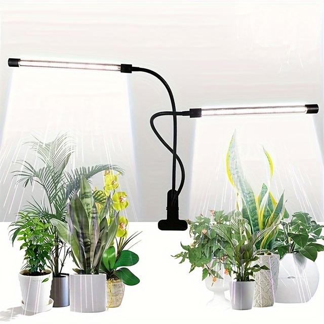 TEMU 30w/15w Three-color Red, White And Yellow Light Sunlight -level Dimming Timer Usb Multifunctional Clip Plant Lamp