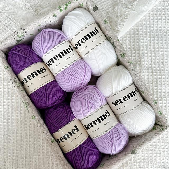TEMU A Set Of 6 Acrylic Yarn Balls, 50g Each Totaling 300g (426 Yards), Featuring 4 Strands Of Yarn Suitable For Knitting And Crocheting