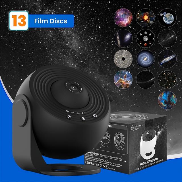 TEMU Mexllex Hd Projection Night Light, 13pcs Discs, Planetarium Led Lamp For Bedroom Birthday Party Gift, Or Decorate For Desks