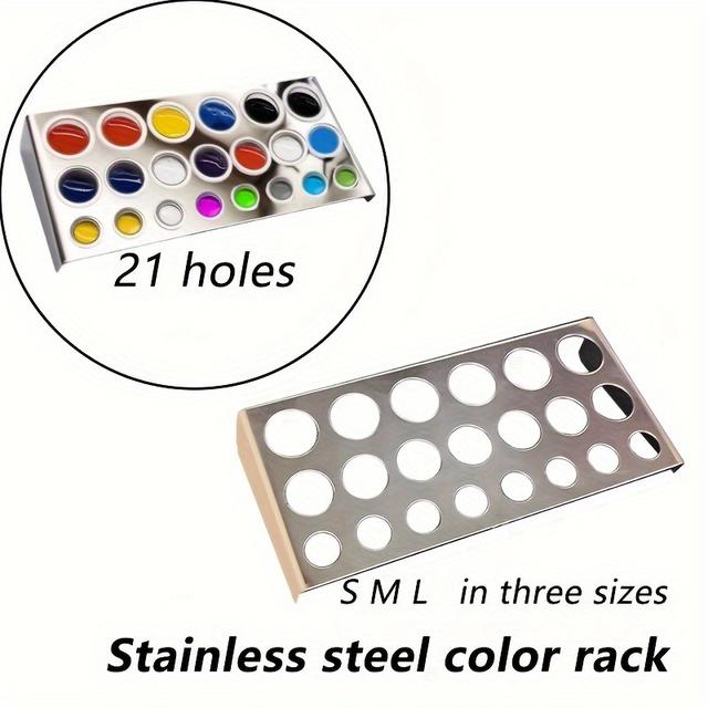 TEMU -hole Stainless Steel Tattoo Ink Cup Holder With 3 Different Hole Sizes, Designed For Use With Base-less Ink Cups. Made Of Mirror-end Stainless Steel, Sturdy, Durable, And Easy To Clean