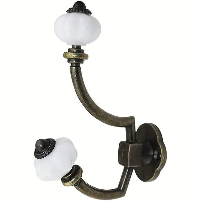 TEMU 1pc Vintage Bronze Metal Wall Hook, Easy-to-install Alloy Coat Rack For Bedroom Storage, Wall-mounted Hooks, Coat Hanger