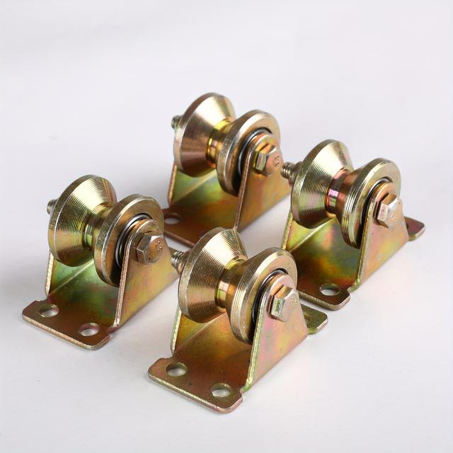 TEMU 4 шт. Міцні металеві промислові роликові колеса, U/V канавкові роликові підшипники для розсувних дверей і воріт, вантажопідйомність 210 кг, міцні направляючі коліщатка