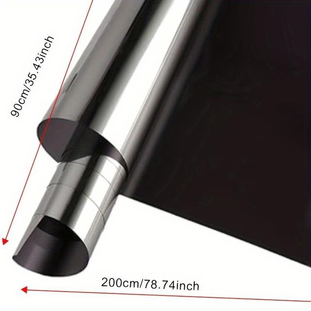 TEMU Einweg-Sichtschutzfolie, Taglicht-Sichtschutzfolie, nicht-klebende Sichtschutzfolie für Sonne und Schutz, reflektierende Glasfolie für Zuhause und Büro in Schwarz und Silber