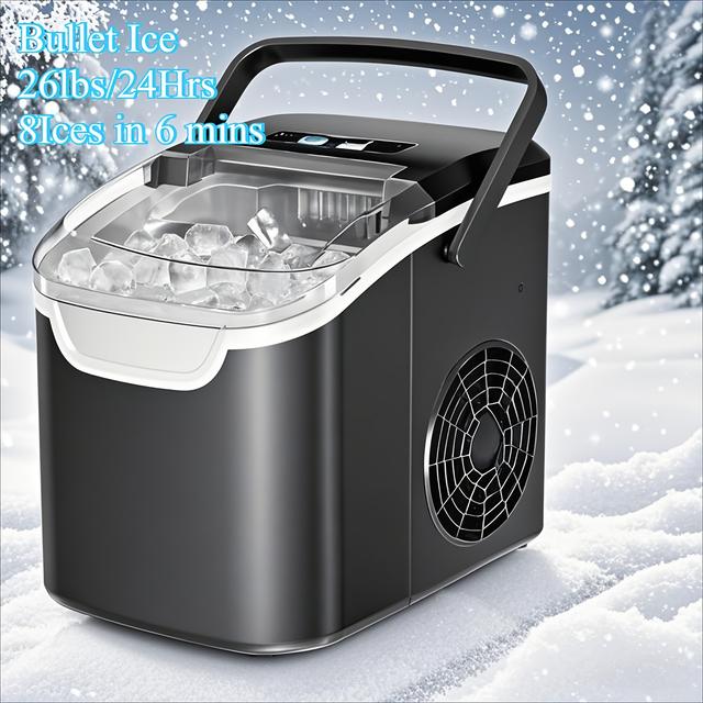 TEMU /bullet Ice Maker Countertop, 34/26lbs, Self-cleaning, One-button Operation, Home/kitchen/office/party