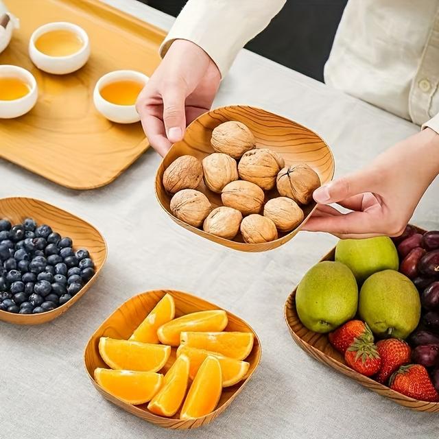 TEMU 10pcs Plus A Grain Square Household Bone Spitting Dish Wholesale Dried Fruit Cake Snack Bone Dish Bone Spitting Plate Set