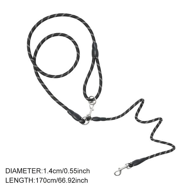 TEMU Reflective Dog Leash - For Hiking, Walking & Running - Fully Adjustable Crossbody Bungee Leash With Premium Shock Absorption - For You And Your Small Or Large Pup