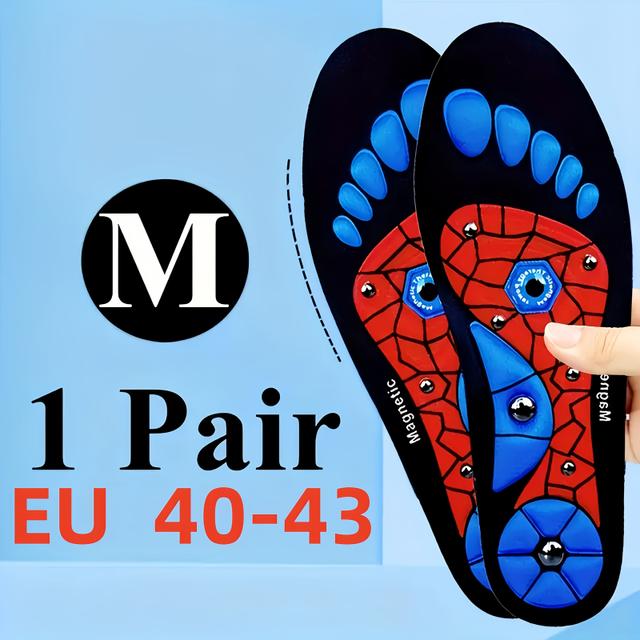 TEMU 1 Pair Magnetic Massage Insoles, Eva With Arch Support & Shock Absorption, Breathable Non-slip Cuttable Unisex, Must-have For & Sports Lovers, Suitable For All Footwear & Holiday Gifting