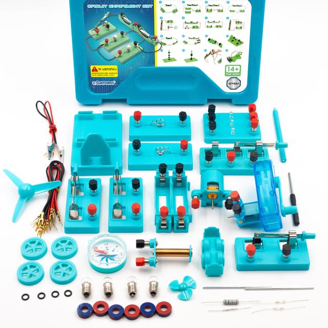 TEMU Zestaw do Eksperymentów STEM, Zestaw Elektryczny, Podstawowe Obwody, ABS Żywica, Narzędzia i Materiały Edukacyjne dla Przemysłu i Nauki, Prezent dla Nauczycieli, Niebieski