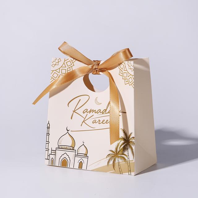 TEMU 10 stuks Mini Cadeautassen voor Ramadan | Geschikt voor Eid Al-Fitr en Eid , Inclusief Lint, Gemaakt van Papier