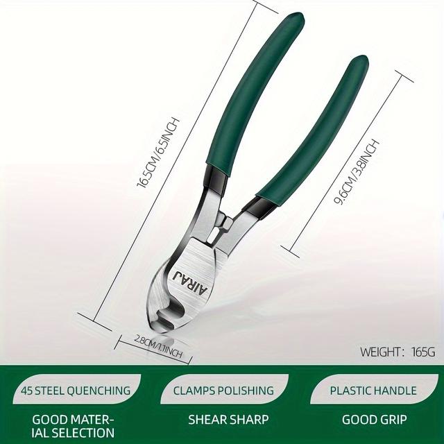 TEMU AIRAJ 6-calowe wytrzymałe nożyce do kabli: odpowiednie do cięcia aluminium, z antypoślizgowym uchwytem, solidne szczypce i nożyce