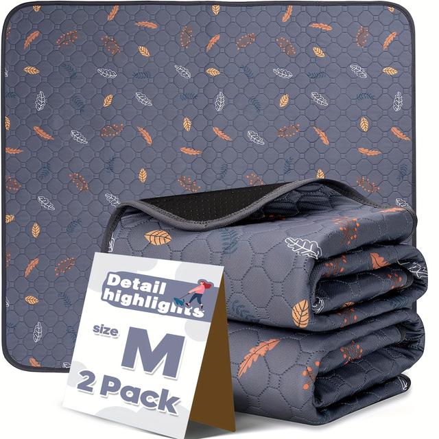 TEMU Washable Dog Pee Pads With High Absorbency, Reusable, Leak-proof And Non-slip, Pet Training Mats Suitable For Puppy Enclosures, Cages, Whelping Boxes, And Potty Training, In Gray