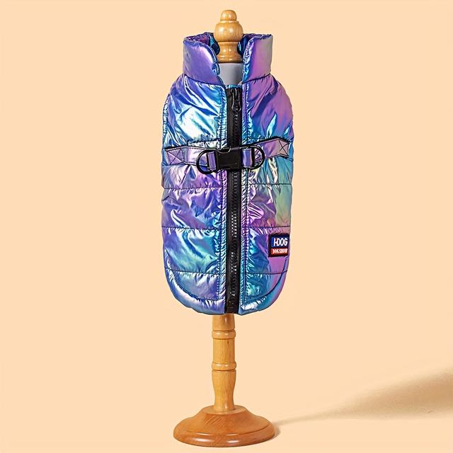 TEMU Autumn And Winter Pet Clothes Waterproof Reflective Gradient Vest Plus Fleece Warm Dog Apparel Cold-resistant Christmas Pet Clothing