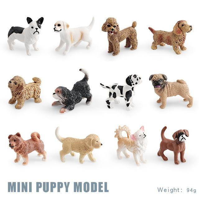 TEMU Мініатюрні Моделі Собак: Шиба-Іну, Чіхуахуа, Бульдог, Фігурки Золотистих Ретриверів