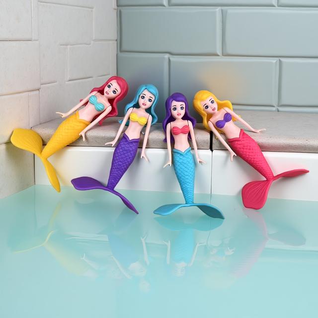 TEMU 4pcs Rotating Mermaid, A Diving Toy That Can Rotate Underwater And Surface. Suitable As Party Favors, Table Decorations, Summer Swimming, Pool, Beach Toys, Holiday And Birthday Gifts