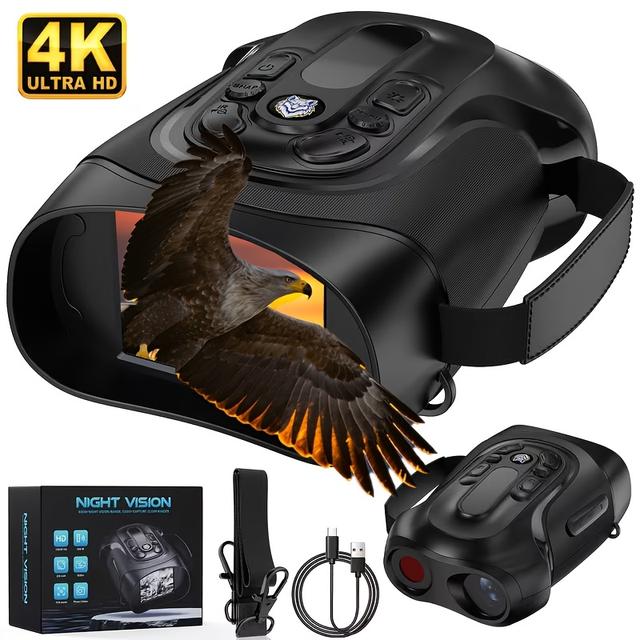 TEMU Binocolo per la visione notturna per adulti, zoom digitale 10X, HD .8", occhiali per la visione notturna ricaricabili da 2000 mAh per l'osservazione della fauna selvatica, e la , regali