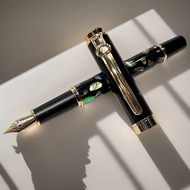 TEMU JD 9605 Luxus-Füllfederhalter mit Muschelmotiv und echter Goldverplattung - Für eine dauerhafte Eleganz - Ein ideales Geschenk & Büroaccessoire für Kunstliebhaber