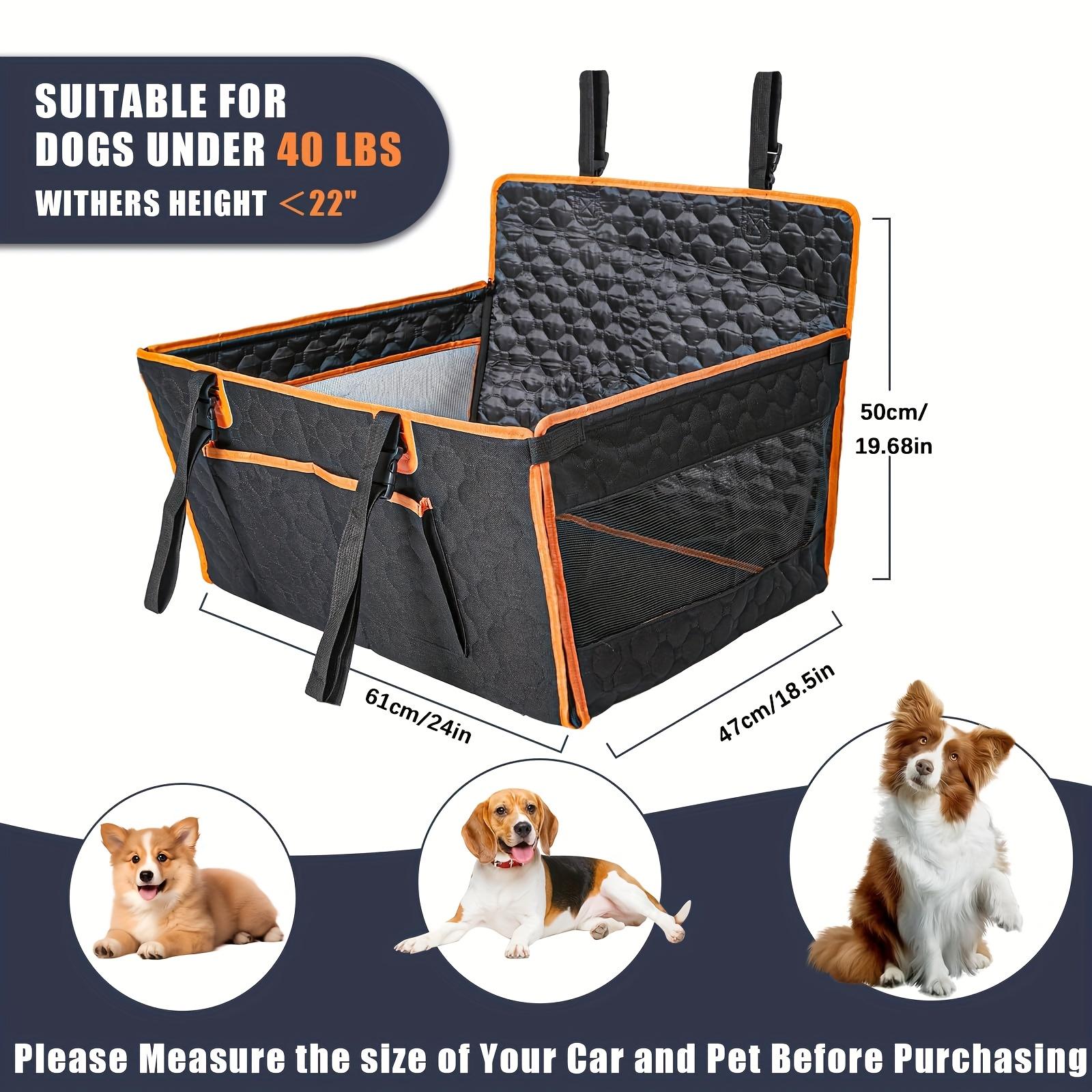 TEMU 1pc Dog Car Seat - Pet Travel Carrier, Durable Fabric, Adjustable Straps, Comfortable Interior, Ideal For Long Trips, Essential For Travel, Suitable For Small, Medium, And Large Dog Breeds