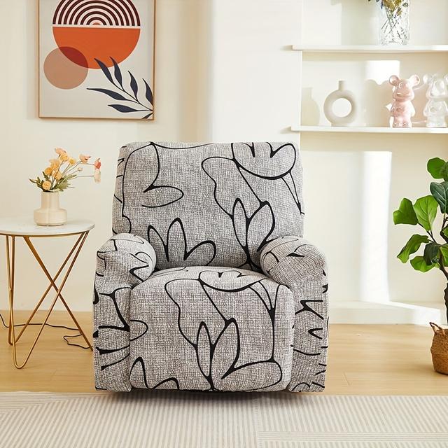 TEMU Printed Elastic Single Seat Sofa Cover, 1 Pack Of 4 Pieces