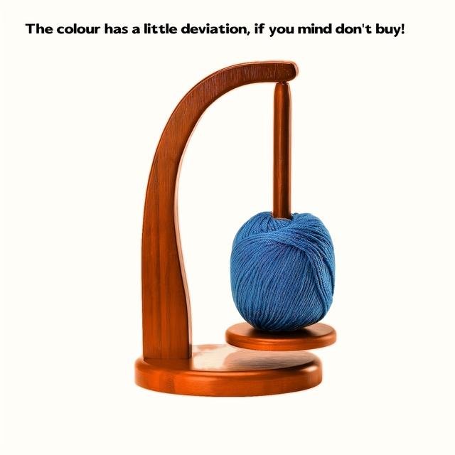 TEMU 1pc Wooden & Storage Organizer - Natural Wood Yarn Winder With , Light/dark Brown - Perfect Gift For Knit & Crochet Enthusiasts, Yarn Storage