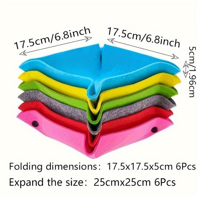 TEMU 6pcs Felt Storage Baskets - Versatile Desk Organizer For Office Supplies, Makeup & More