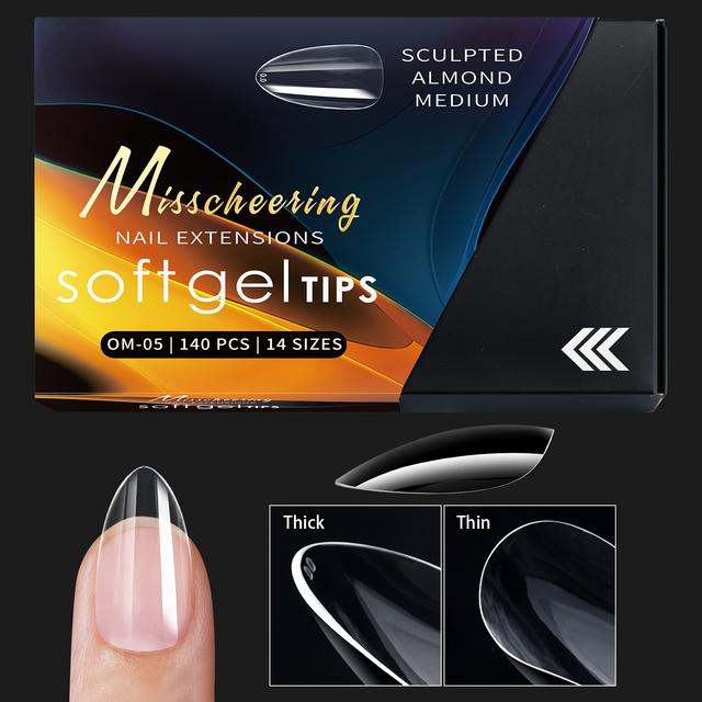 TEMU Uñas postizas transparentes para manicuras, uñas falsas sin costuras